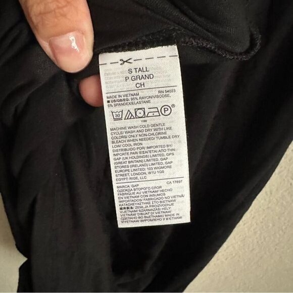 Old Navy Black Jersey Ruched Dress Size Small Tall - Picture 9 of 10